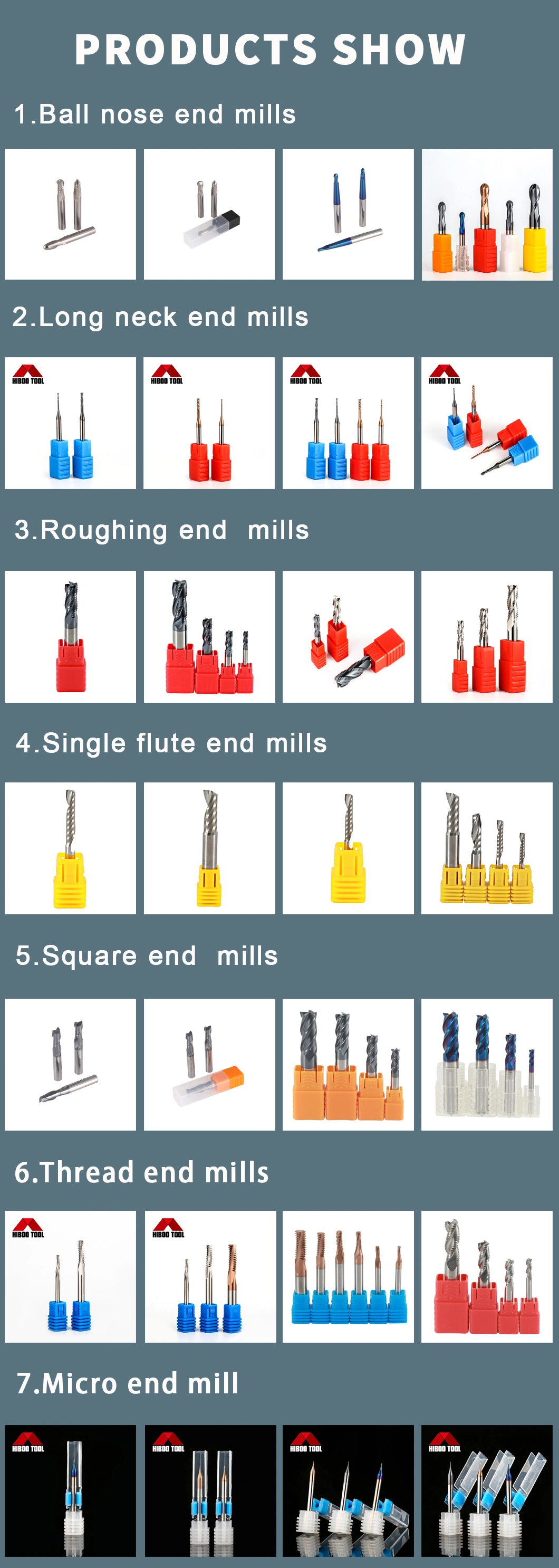 Manfactory HRC45~65 Solid Carbide Ball Nose End Mill CNC Milling Cutter